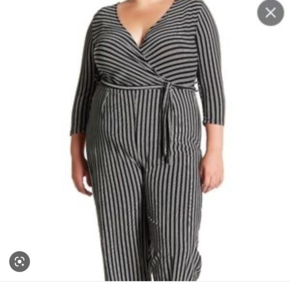 Planet gold wide leg tie waist jumpsuit